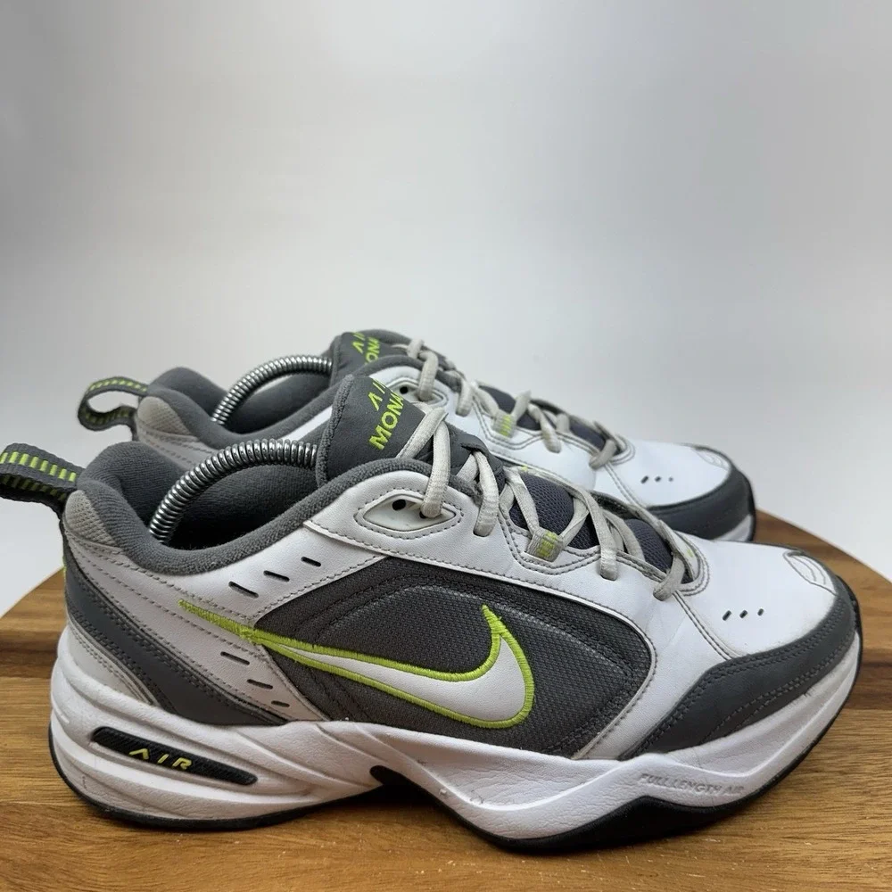 Mens Nike Air Monarch IV White Cool Grey Athletic Sneakers Shoes Size 10 D GUC